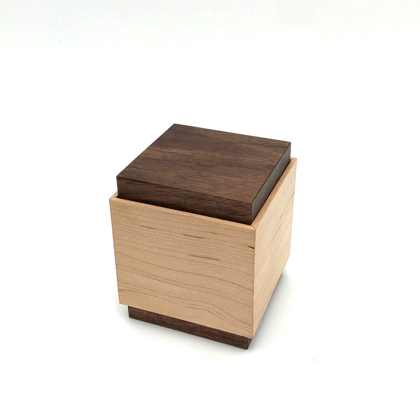 Young Fine Woodcraft - Box - Small - Maple Sides w/ Walnut Lid and Base - Shellac Finish - SB103