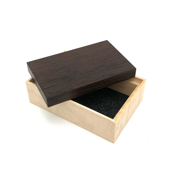 Young Fine Woodcraft - Shellacked Wood Jewelry Box - Small (Maple, Wenge) #JB01