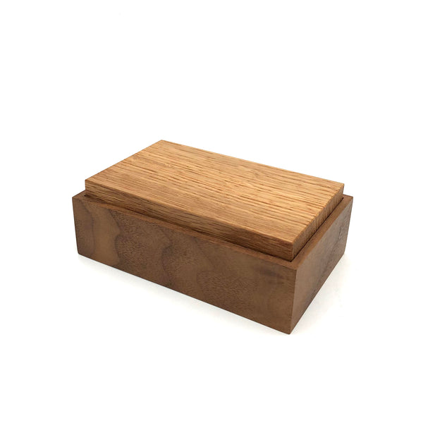 Young Fine Woodcraft - Shellacked Wood Jewelry Box - Small (Walnut, Oak) #JB02