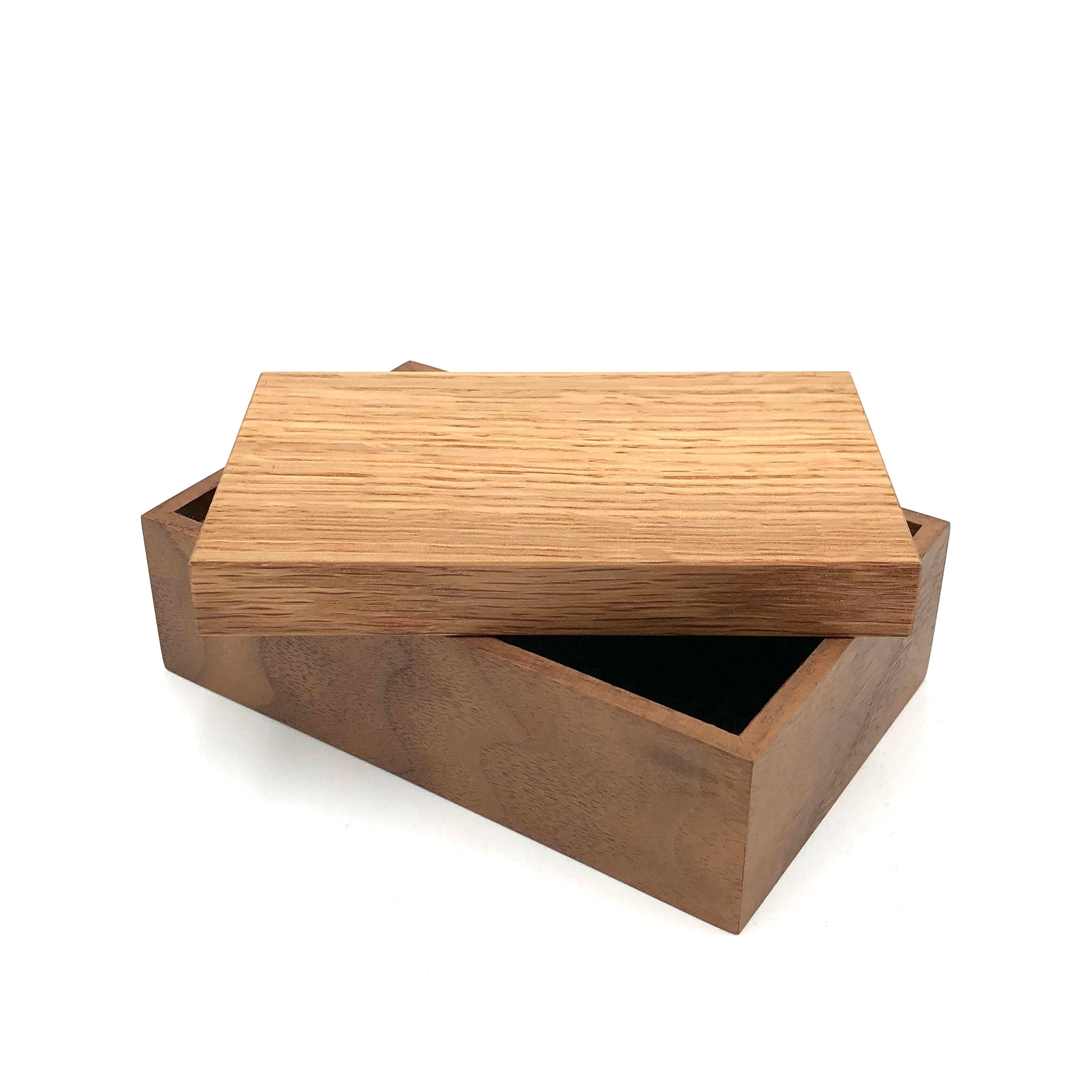 Young Fine Woodcraft - Shellacked Wood Jewelry Box - Small (Walnut, Oak) #JB02