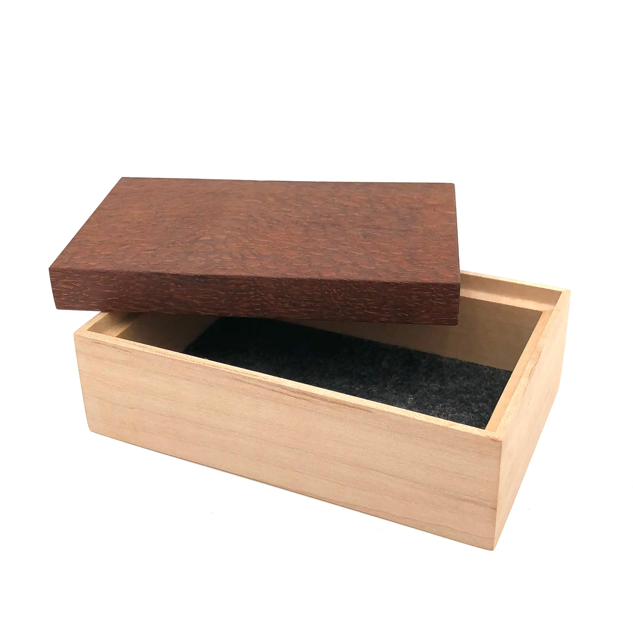 Young Fine Woodcraft - Shellacked Wood Jewelry Box - Small (Maple, Lacewood) #JB03