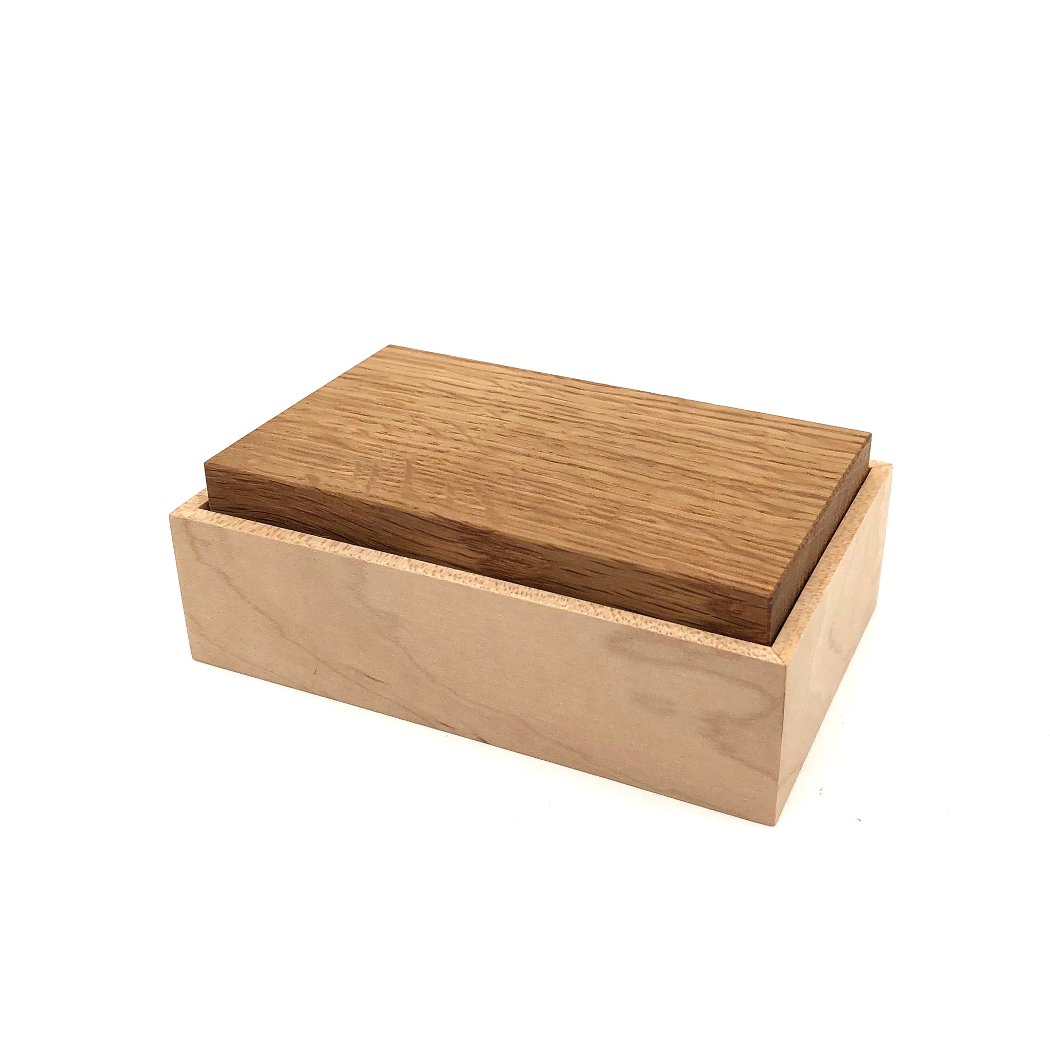 Young Fine Woodcraft - Shellacked Wood Jewelry Box - Small (Maple, Oak) #JB04