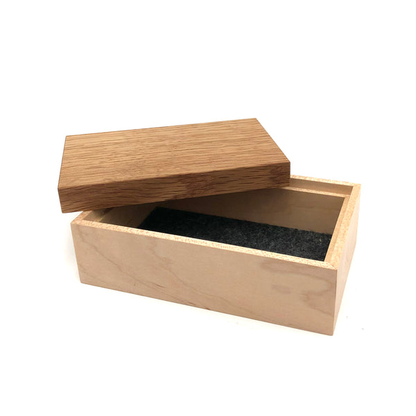 Young Fine Woodcraft - Shellacked Wood Jewelry Box - Small (Maple, Oak) #JB04
