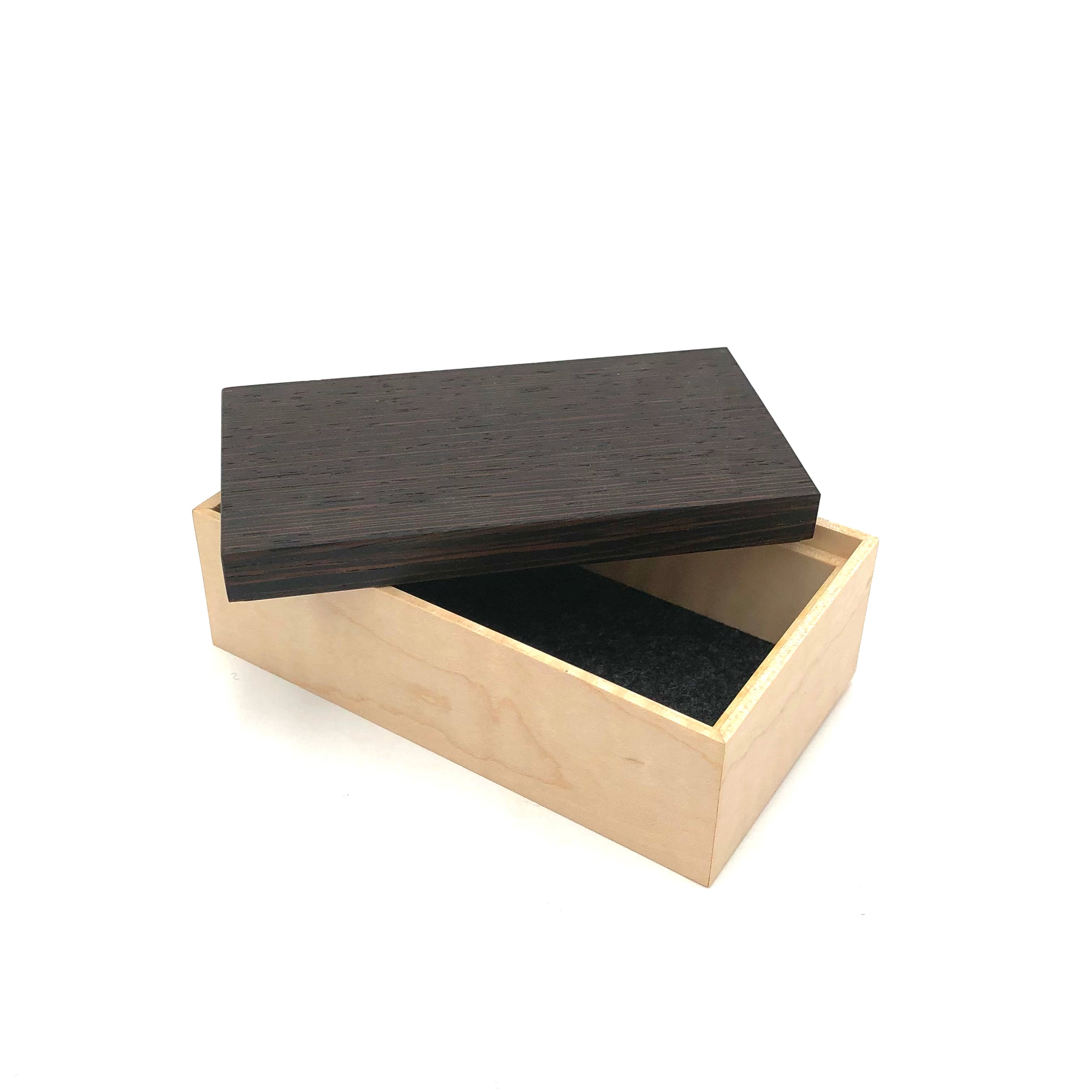 Young Fine Woodcraft - Shellacked Wood Jewelry Box - Small (Maple, Wenge) #JB21