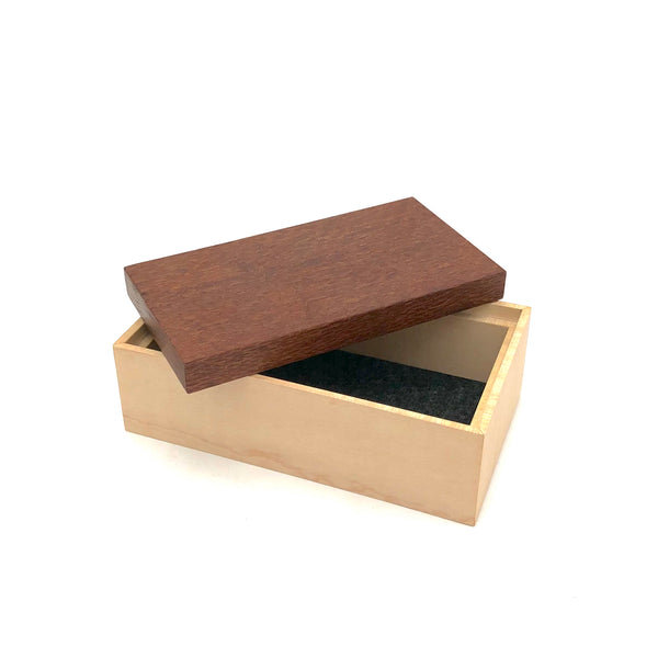 Young Fine Woodcraft - Shellacked Wood Jewelry Box - Small (Maple, Lacewood) #JB22