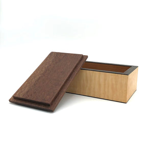 Young Fine Woodcraft - Shellacked Wood Jewelry Box - Keepsake (Maple, Wenge, Lacewood) #JB104