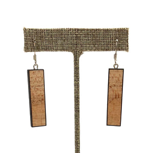 Young Fine Woodcraft - Shellacked Wood Earrings - Long Wenge Frame (Birdseye Maple) #ED320