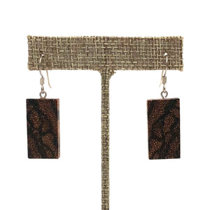 Young Fine Woodcraft - Shellacked Wood Earrings - Zebrawood Endgrain #ED339