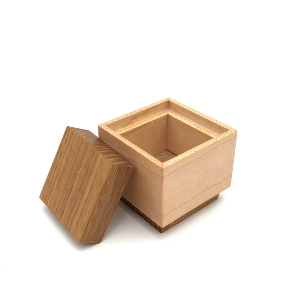 Young Fine Woodcraft - Wooden Box - Tiny Box - Maple/White Oak Lid #B7