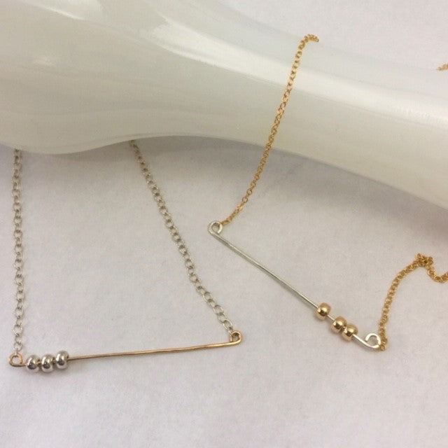 Finding Felicity - Sterling Silver with Gold Fill Abacus Necklace