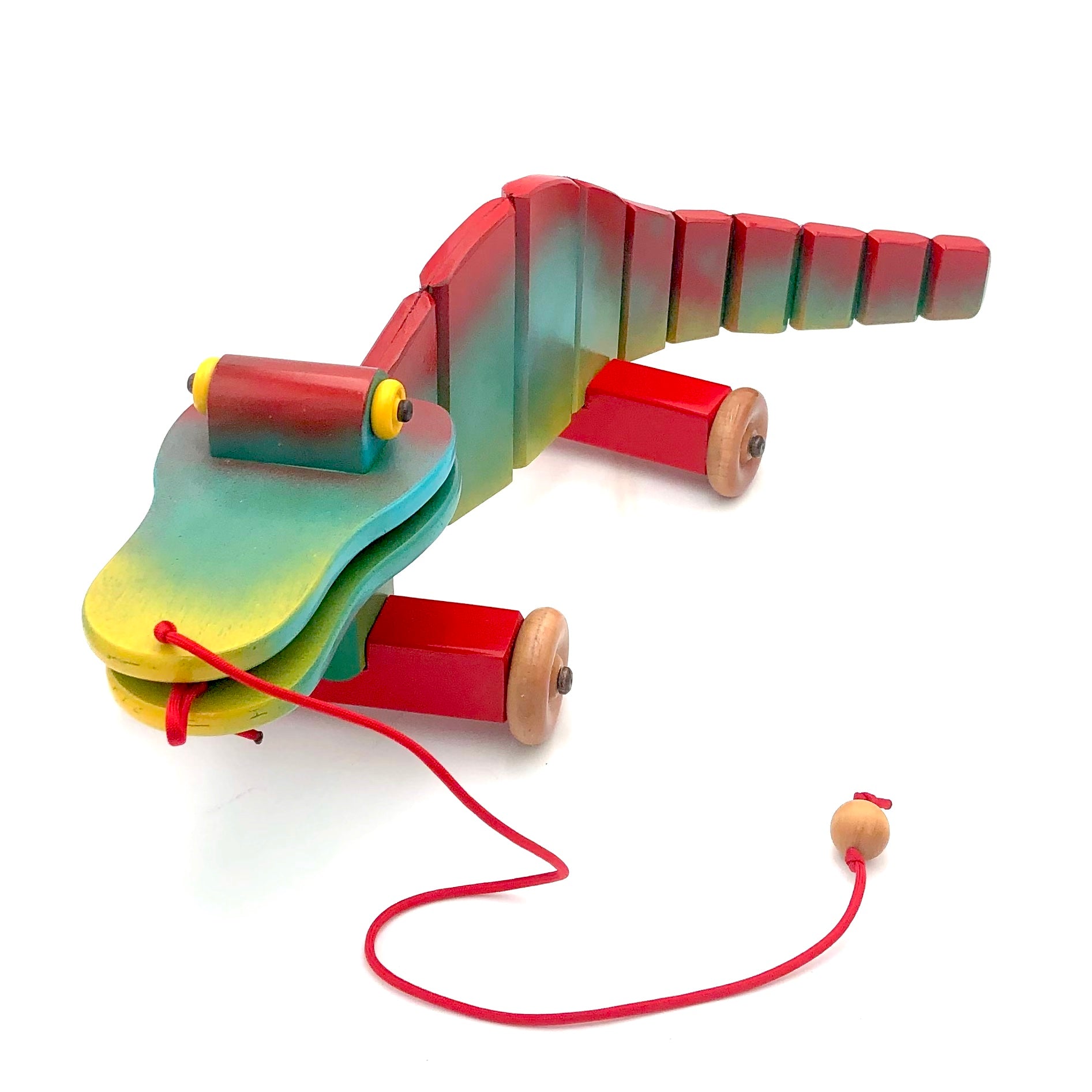 Rarebirds - Wooden Toys - 28" Painted Gator Pull-Toy