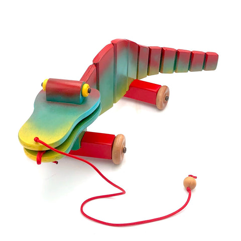 Rarebirds - Wooden Toys - 28" Painted Gator Pull-Toy