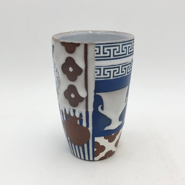 Macias - Tumbler - Greek Motif Patchwork Pot #AM10