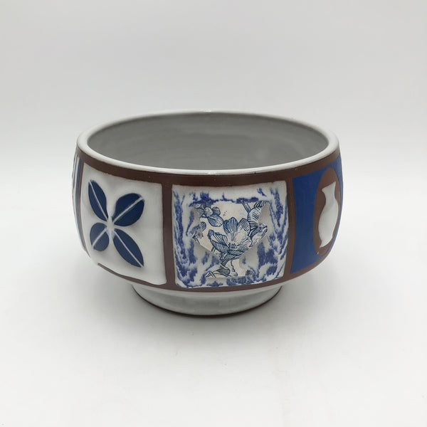 Macias - Medium Serving Bowl - Greek Motif Patchwork Pot #AM36