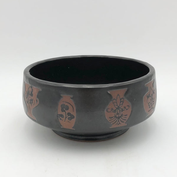 Macias - Bowl - Greek Motif in Matte Black #AM3
