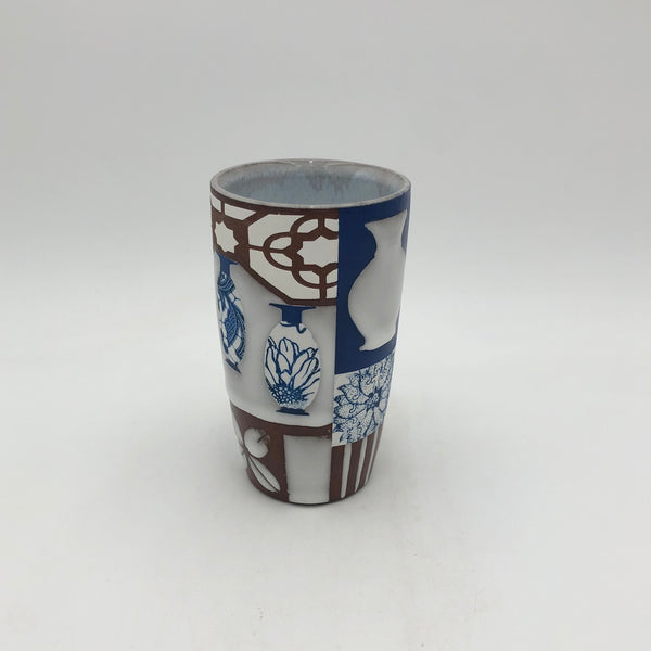 Macias - Tumbler - Greek Motif Patchwork Pot #AM8