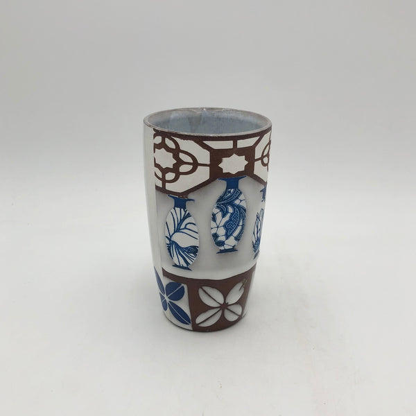 Macias - Tumbler - Greek Motif Patchwork Pot #AM8