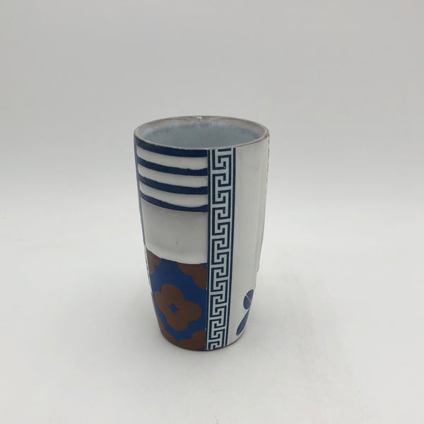 Macias - Tumbler - Greek Motif Patchwork Pot #AM8