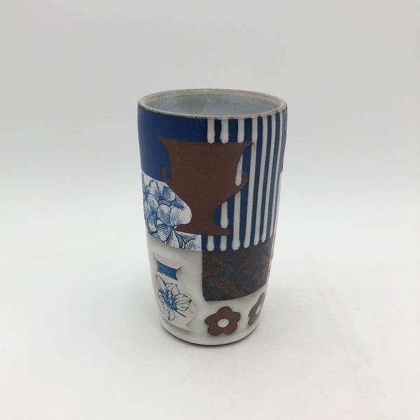 Macias - Tumbler - Greek Motif Patchwork Pot #AM9