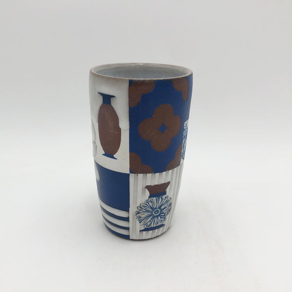 Macias - Tumbler - Greek Motif Patchwork Pot #AM9