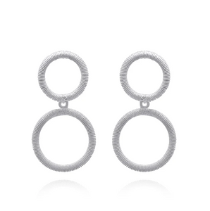 Olmox Filigree Jewelry - Earrings - 'Asher' Double Circles (Silver) #60