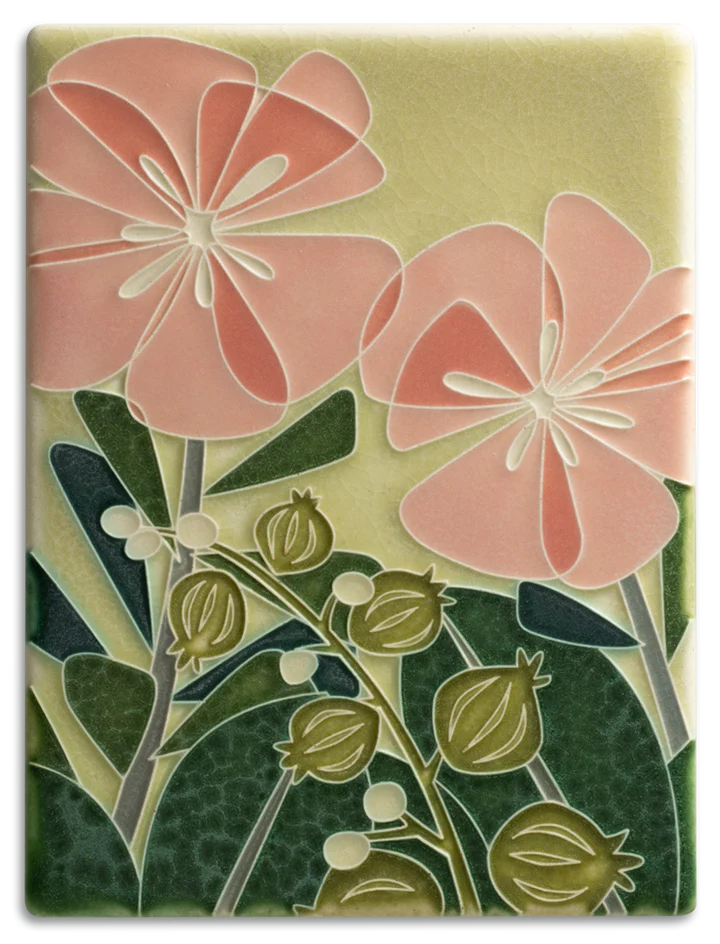Motawi Tileworks - 6"x 8" Tile - 'Blossom Bliss' (Pink) #6826