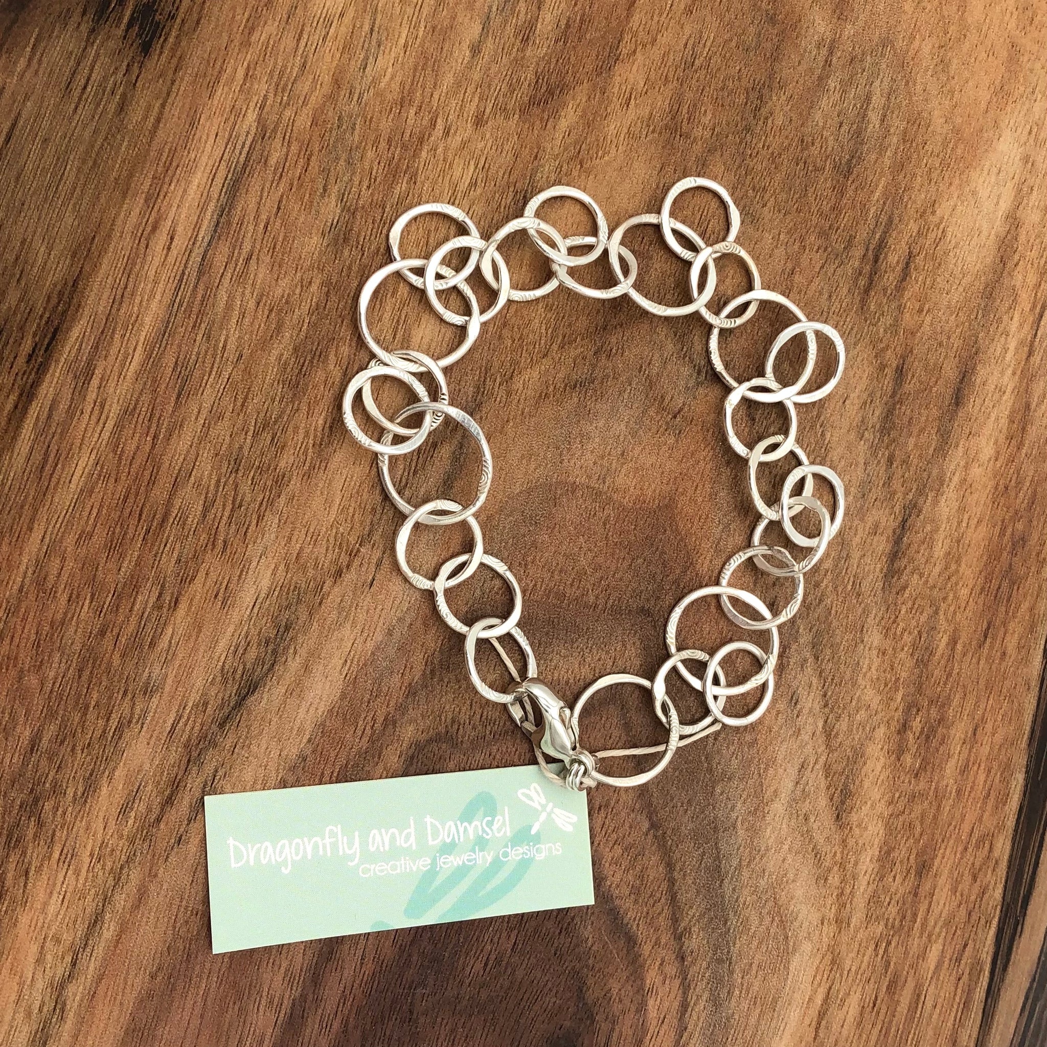 Dragonfly and Damsel Jewelry - Bracelet - Sterling Silver Loops