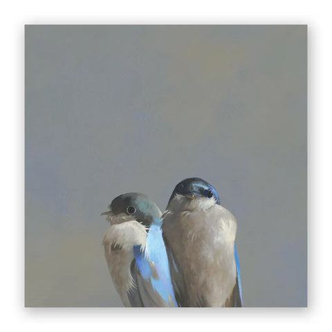 Mincing Mockingbird - Wings on Wood - 10"x10" Woodblock Print - 'Swallow Pair' #W6012