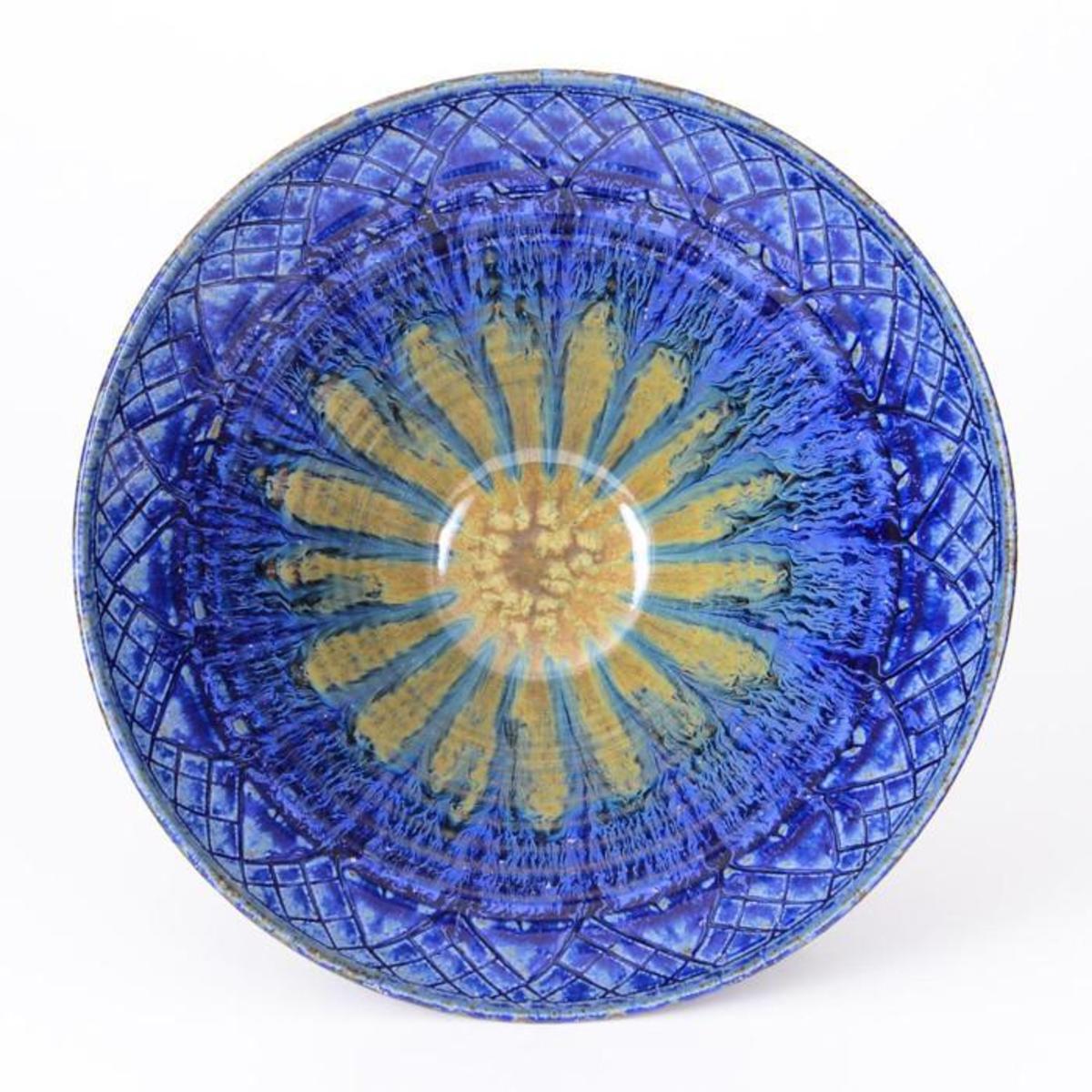 Blanket Creek Pottery - Small Lotus Flower Bowl (Amber Blue)