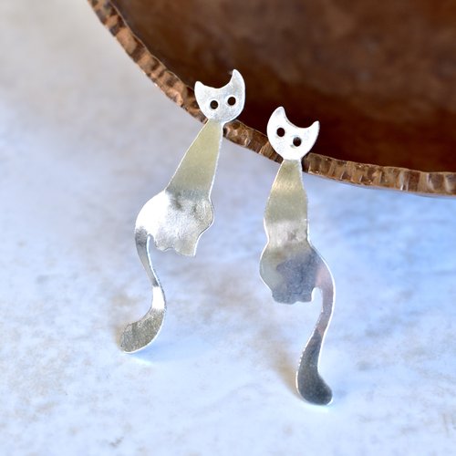 Chloeography - Earrings - Cats are Liquid (Sterling Silver)