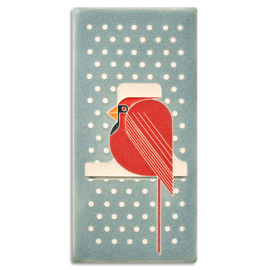 Motawi Tileworks - 4"x8" Tile - Cool Cardinal #4872
