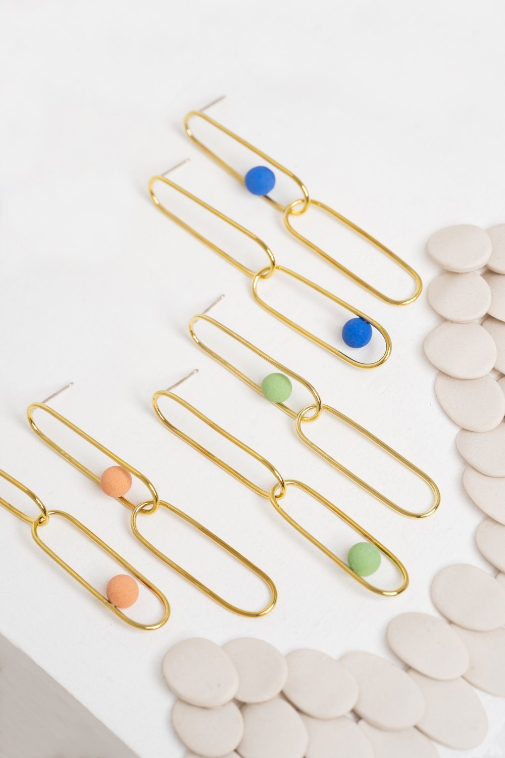 Twenty Two West - Ceramic Earrings - Double Resort Link (Assorted Designs)
