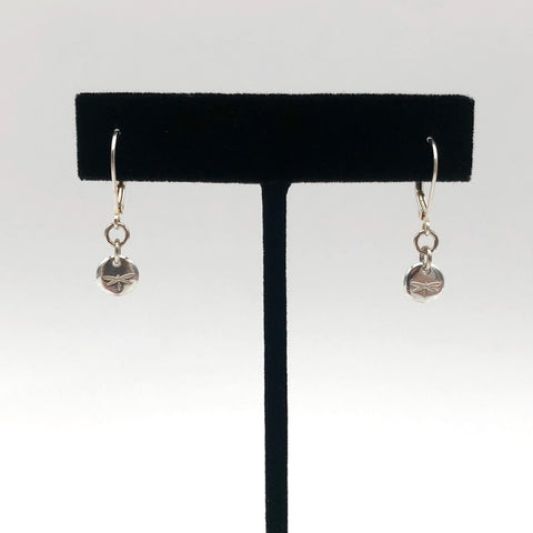 Dragonfly and Damsel Jewelry - Earrings - Leverback Stamped Dragonfly Charm (Sterling Silver)