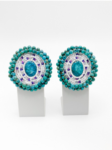 Dioica Jewelry Company - Earrings - Oval Beaded Cabochon