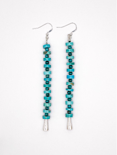 Dioica Jewelry Company - Earrings - 'Mai' (Stacked Turquoise Beads/Discs)