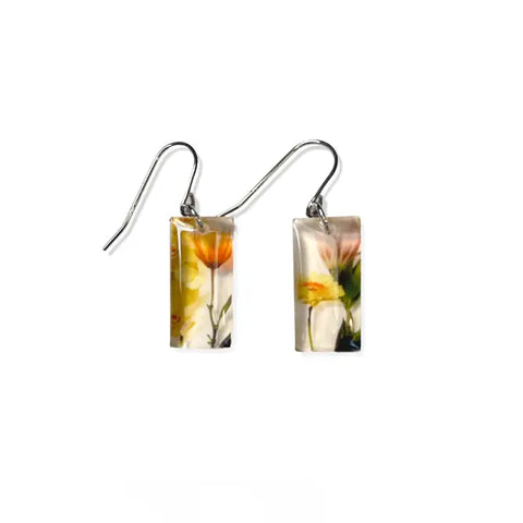 Black Drop Designs - Earrings - Small Rectangular (Bouquet)