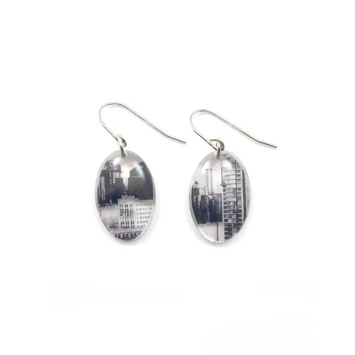 Black Drop Designs - Earrings - Small Oval (City)