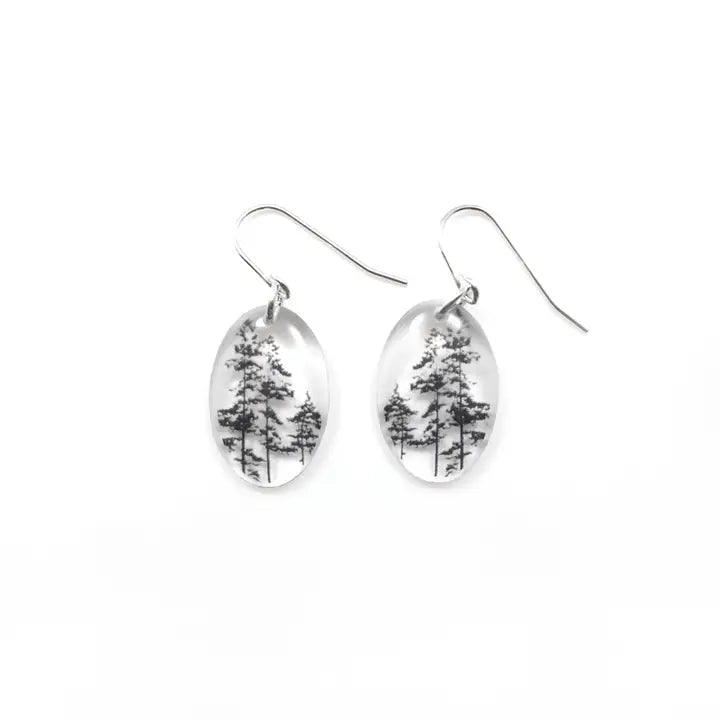 Black Drop Designs - Earrings - Small Oval (Forest)
