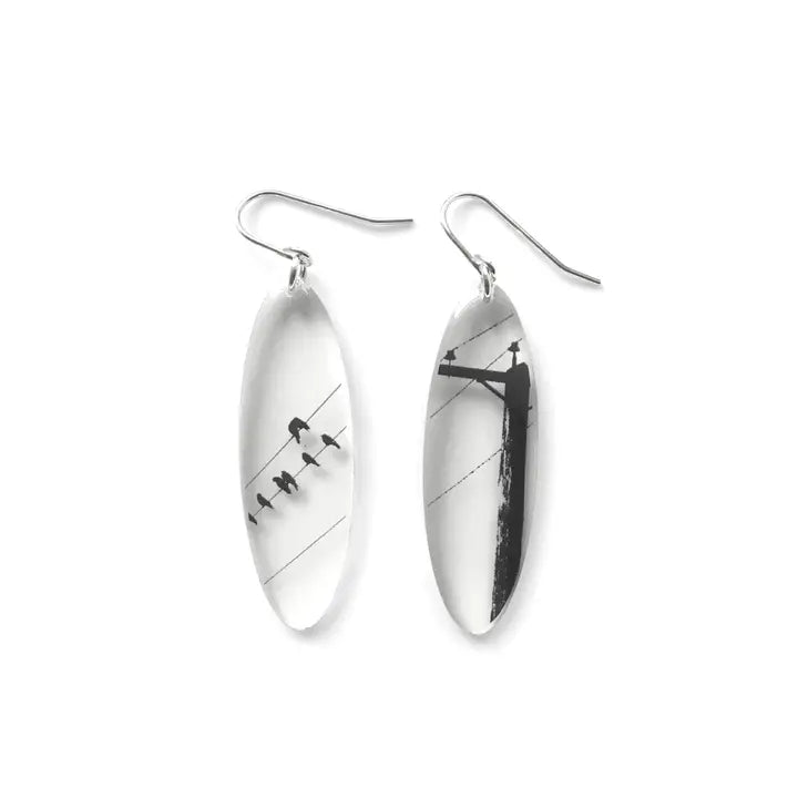 Black Drop Designs - Earrings - Tall Oval (Crow Pole)