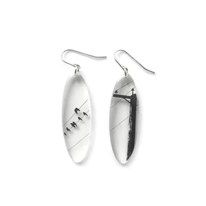 Black Drop Designs - Earrings - Tall Oval (Crow Pole)