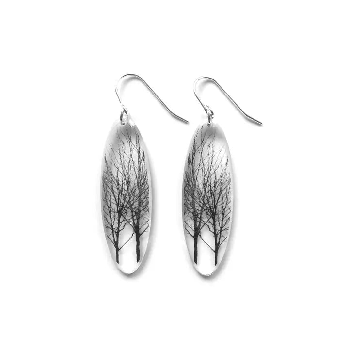 Black Drop Designs - Earrings - Tall Oval (Tree)