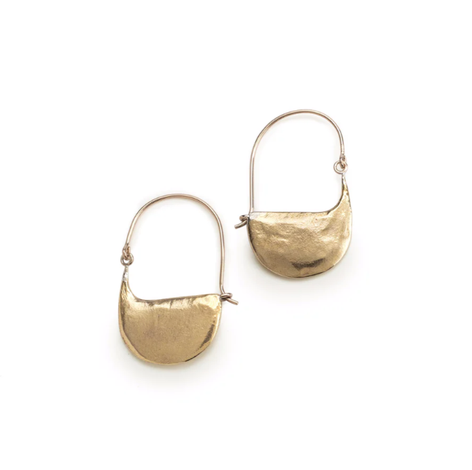 Rebekah J. Designs - Earrings - 'Wave Hoop' (Brass) #17-BR