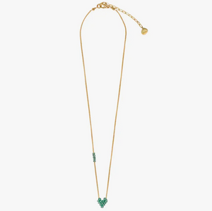 Mishky - Necklace - Fanzy Heartsy Gold-Plated Brass Chain (Gold, Mint, Love) #11719