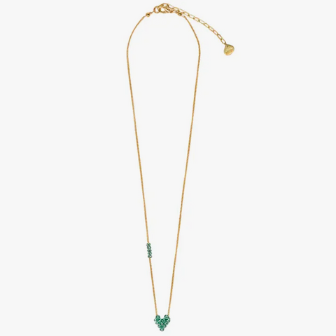 Mishky - Necklace - Fanzy Heartsy Gold-Plated Brass Chain (Gold, Mint, Love) #11719