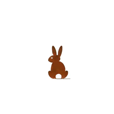 Elizabeth Keith Designs - Metal Yard Art - 'Fence Sitter Bunny'