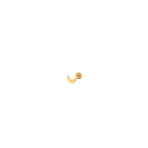 Kris Nations - Earrings - Flat Back Single Stud - Crescent Moon (14K Solid Gold) #E826-G-MOON