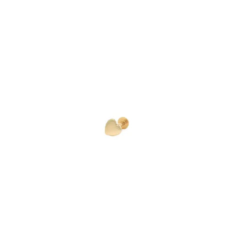 Kris Nations - Earrings - Flat Back Single Stud - Heart (14K Solid Gold) #E826-G-HRT
