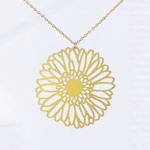 A Tea Leaf - Necklace - Gerber Daisy (Gold) #ATL-N-238