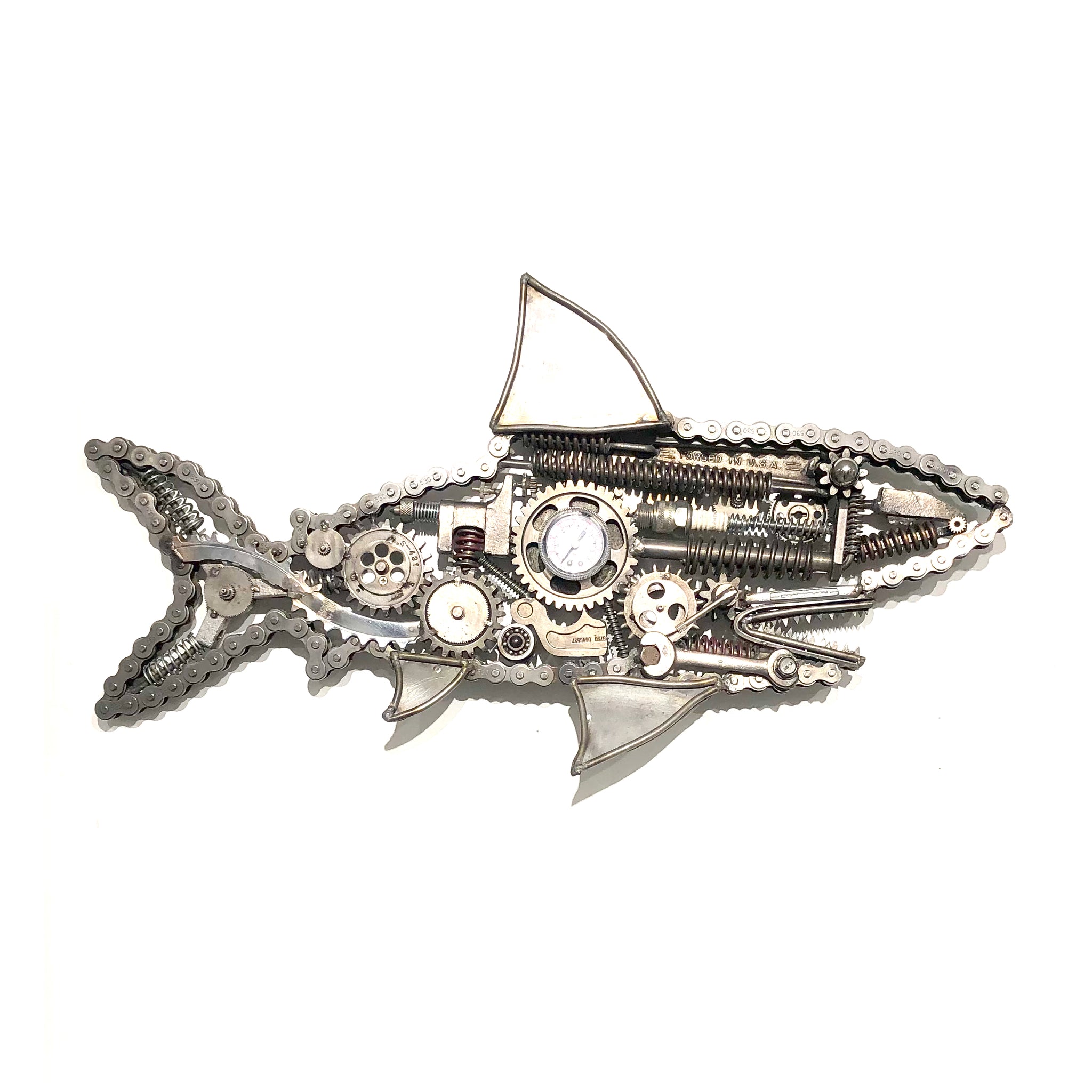 Glazer - Welded Scrap Metal Art - 'Great White' – Phoenix Gallery