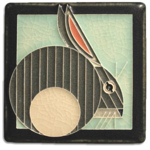 Motawi Tileworks - 4"x 4" Tile - 'Hare' (Blue) #4476